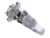 1.64 Carat Marquise Baguette Diamond Engagement Ring