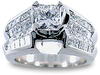 3.40 Carat Princess Invisible Diamond Engagement Ring