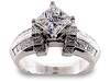 2.40 Carat Princess Channel Diamond Engagement Ring