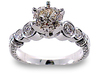 Bezel Round Filigree Diamond Engagement Ring