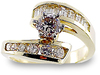 1.60 Carat Round Baguette Diamond Engagement Ring