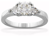Round Trillium Three Stone Diamond Engagement Ring