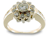 Round Bezel Channel Diamond Engagement Ring