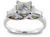 1.50 Carat Princess Baguette Diamond Engagement Ring