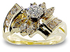 Round Marquise Diamond Engagement Ring