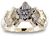 Baguette Princess Cut Diamond Engagement Ring