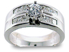 Round Princess Diamond Engagement Ring