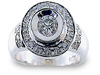 Round Bezel Pave Diamond Engagement Ring