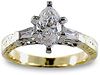 Filigree Marquise Diamond Engagement Ring