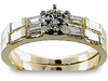 Round Baguette Diamond Engagement Ring