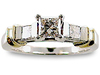 0.72 Carat Princess Cut Diamond Engagement Ring