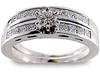 0.90 Carat Princess Channel Round Diamond Engagement Ring
