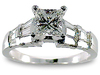 Princess Baguette Diamond Engagement Ring