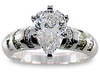 Pear Baguette Diamond Engagement Ring