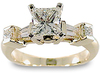 Baguette Princess Diamond Engagement Ring