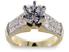 Princess Invisible Diamond Engagement Ring