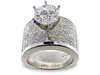 Round Princess Invisible Diamond Engagement Ring