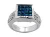 Invisible Sapphire Pave Diamond Anniversary Ring