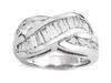 Baguette Round Channel Diamond Anniversary Ring